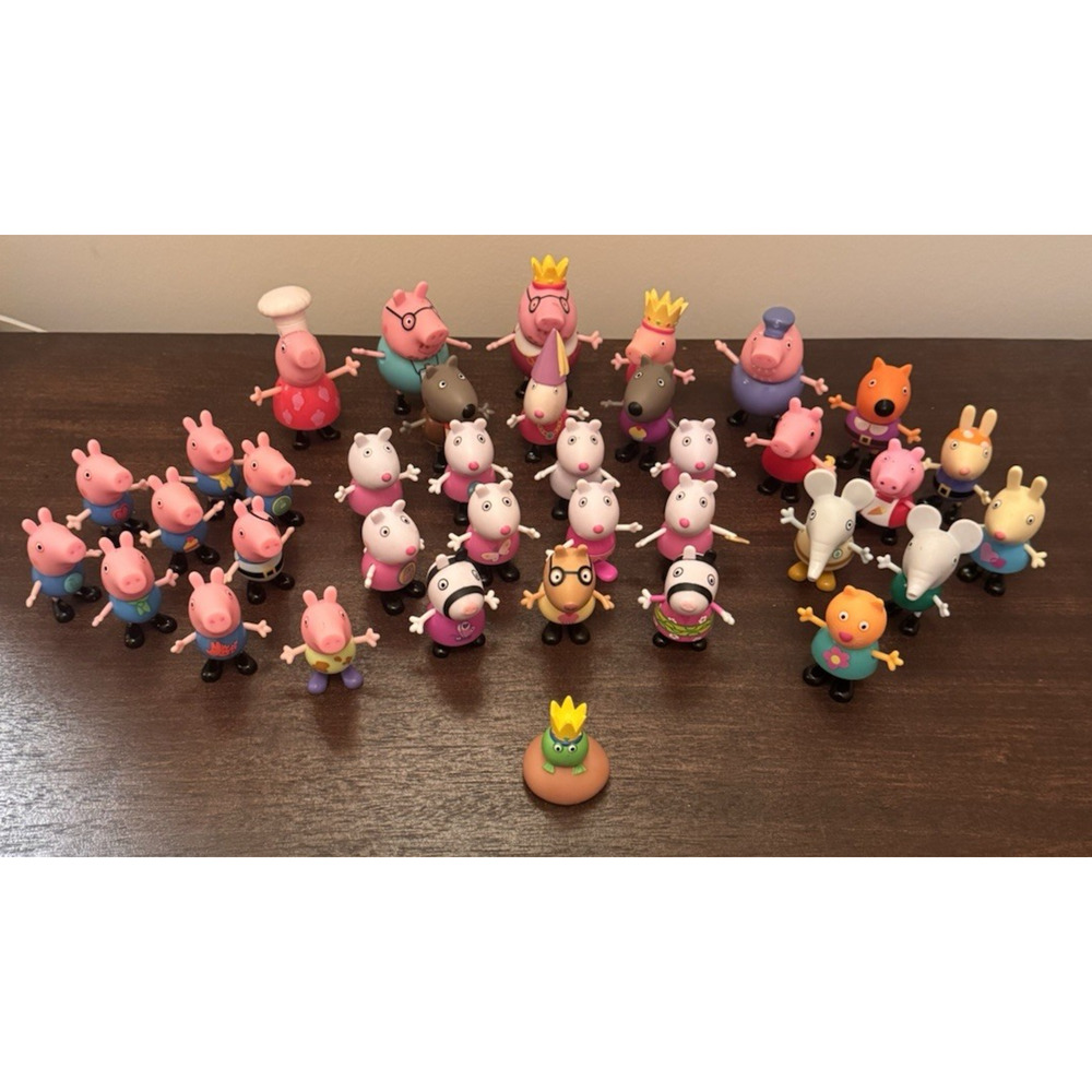 Vintage 2003 Peppa Pig & Friends Figures Lot of 37 Jazwares Some Articulated VTG